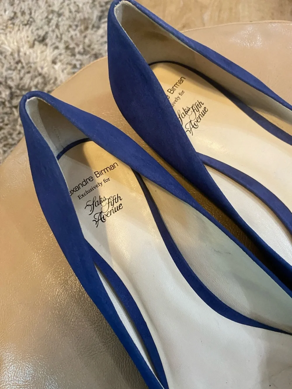 Alexandre Birman Royal Blue Suede Pointed-Toe Flats size 7.5 - Picture 2 of 8